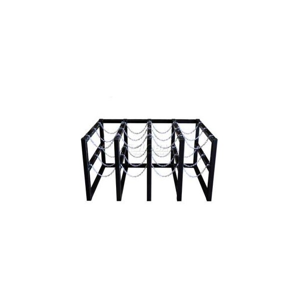 Justrite Stainless Steel Cylinder Tube Rack, 4 Wide x 3 Deep, 58"W x 40"D x 30"H, 12 Cylinder Cap. 35160 - main